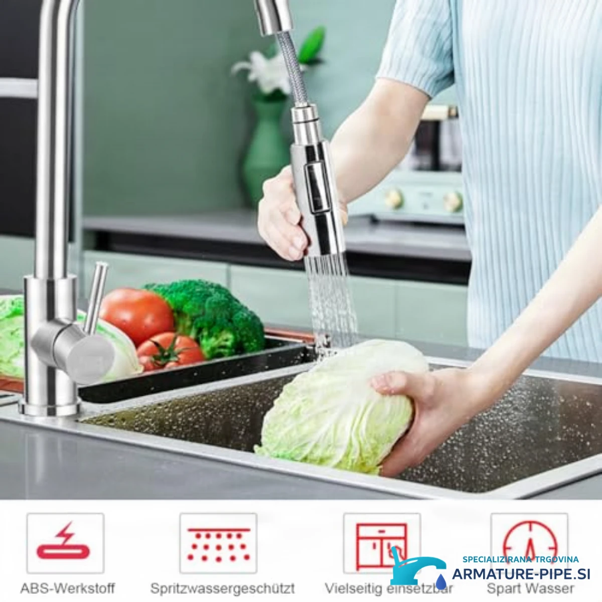 Dvouproudová sprška pro vytahovací kuchyňskou baterii EYN KFH1152 v chromu
