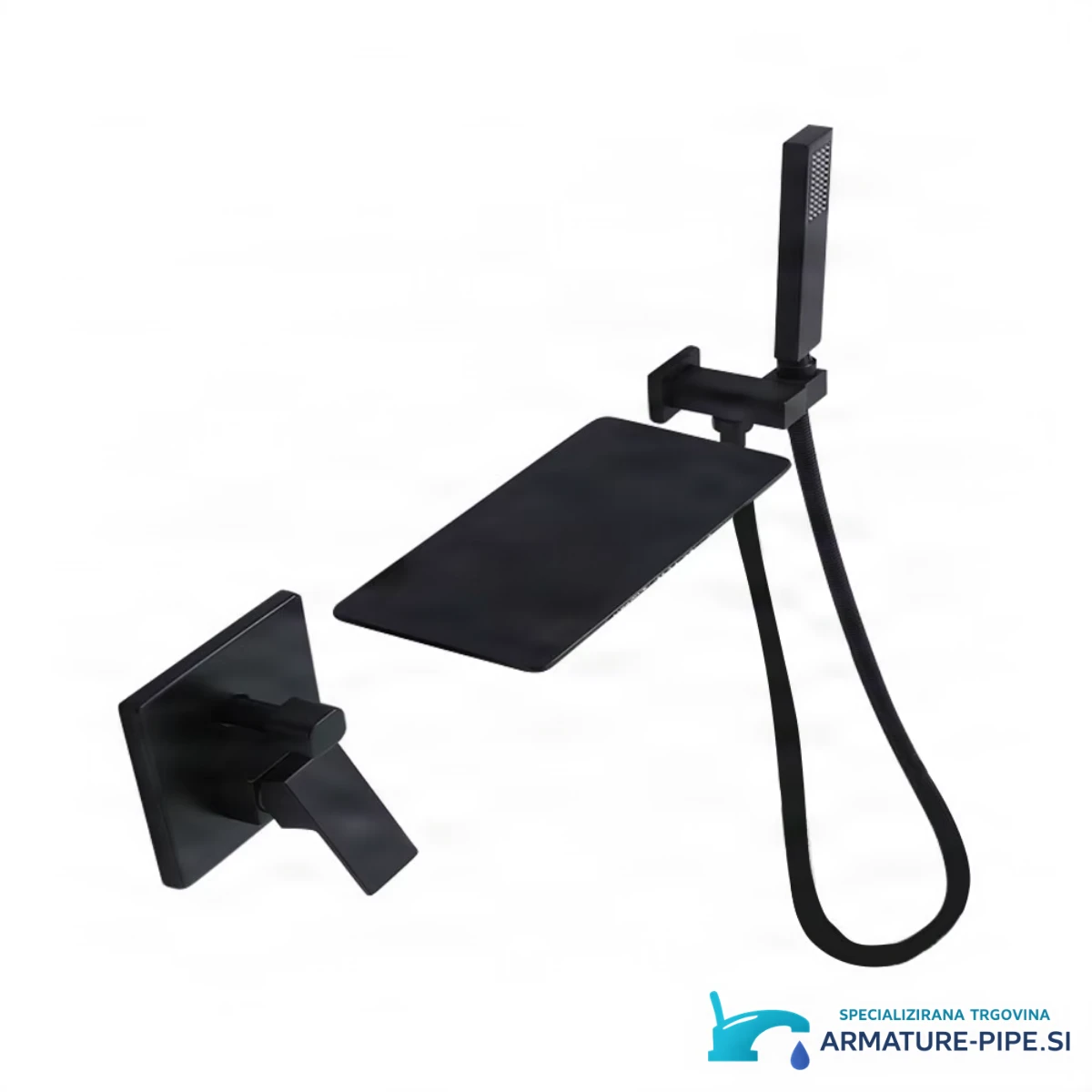 Wall Mounted Bathtub Mixers Factory Of Waterfall Matt Black ELITE EDITION BSW1680 v mat črni