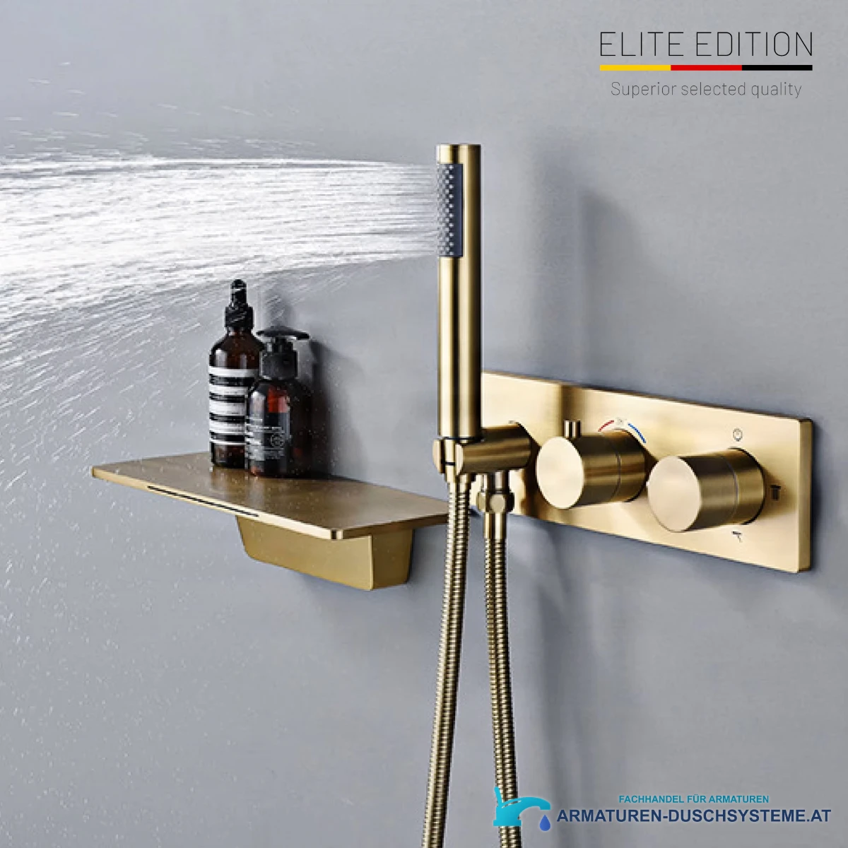 Detail von Handbrause, Bedienblende und Ablage des BCS1499 ELITE EDITION BCS1499-1
