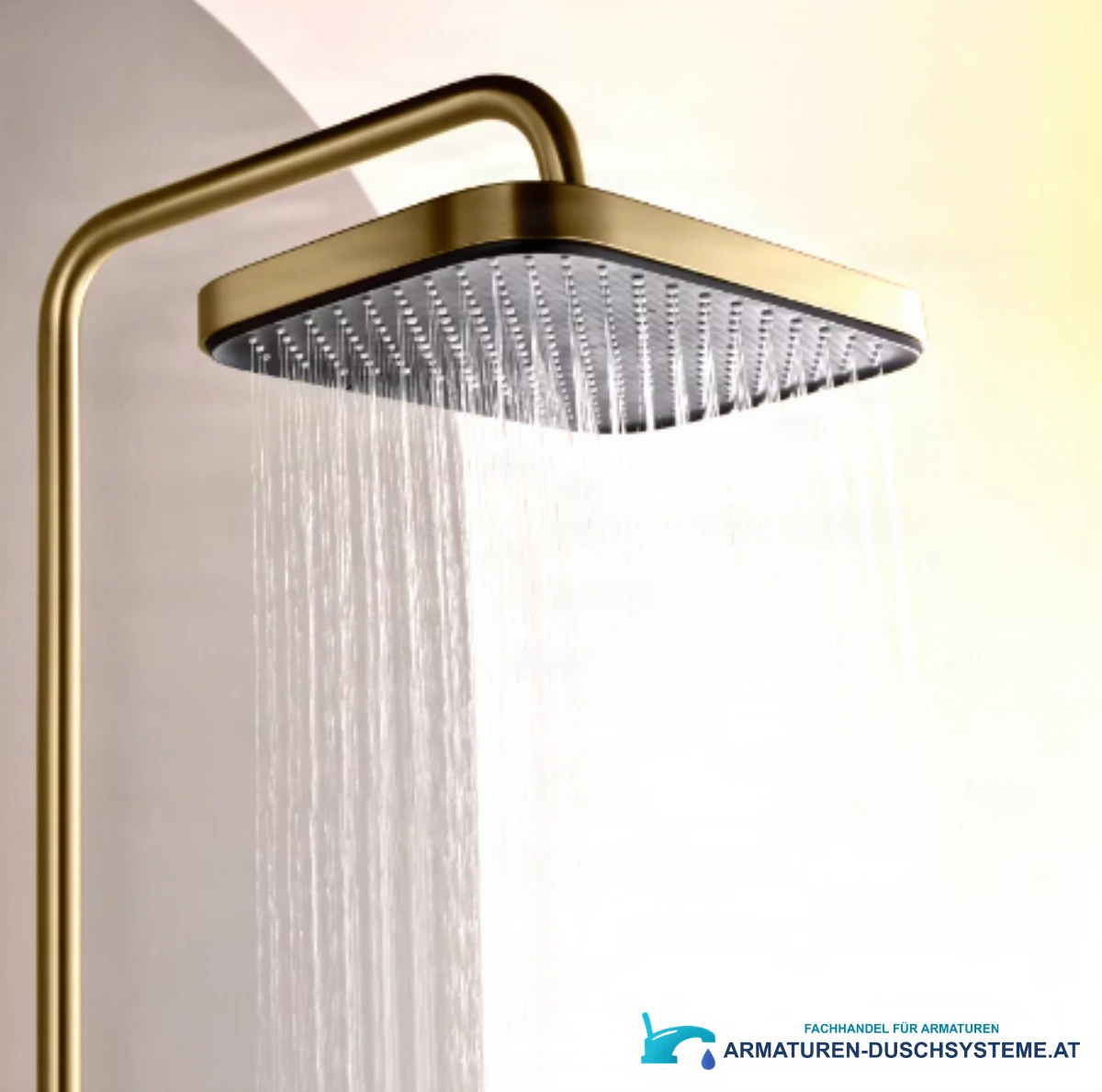 Thermostatisches Aufputz-Duschset ELITE EDITION mit LED-Display BSE1420 in gebürstetem Gold
