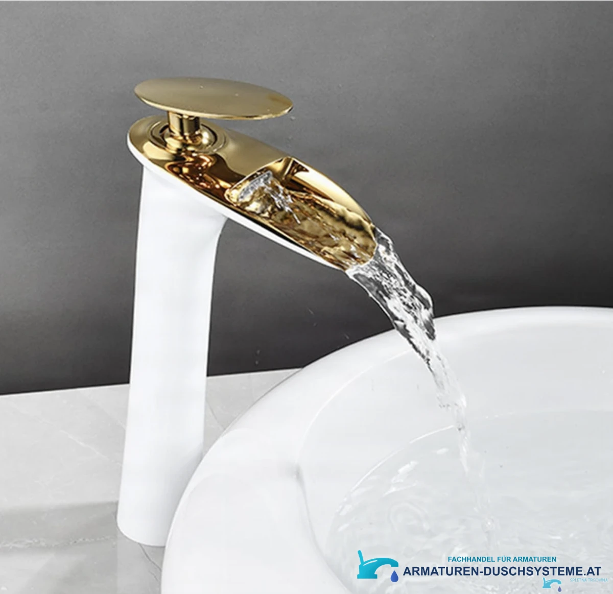 Luxus-Waschtischarmatur BSH1235 in Weiß und glänzendem Gold
