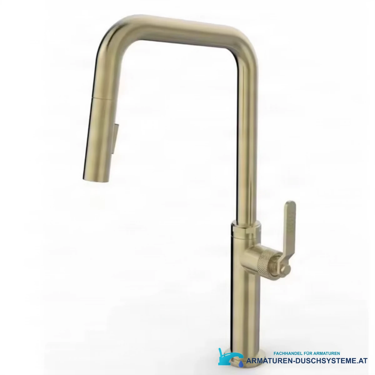 Moderne 304-Edelstahl-Küchenarmatur ELITE EDITION KF1692 mit Ausziehbrause in Gold gebürstet