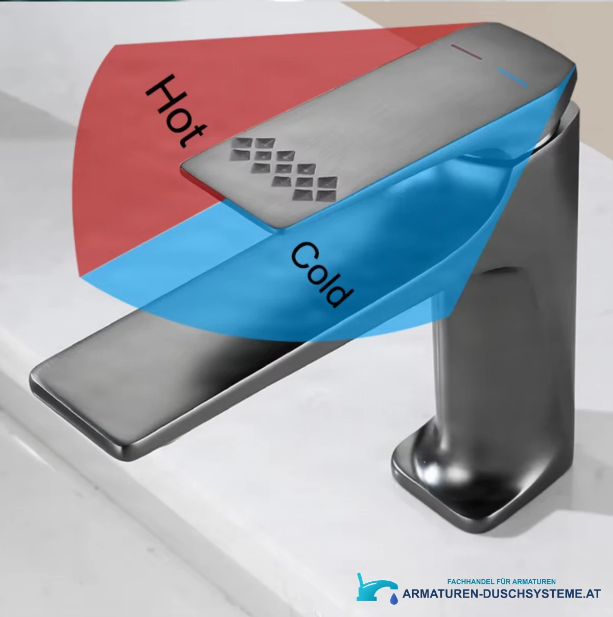Temperatursteuerung der Edelstahlarmatur ELITE EDITION BS2150 für warmes und kaltes Wasser