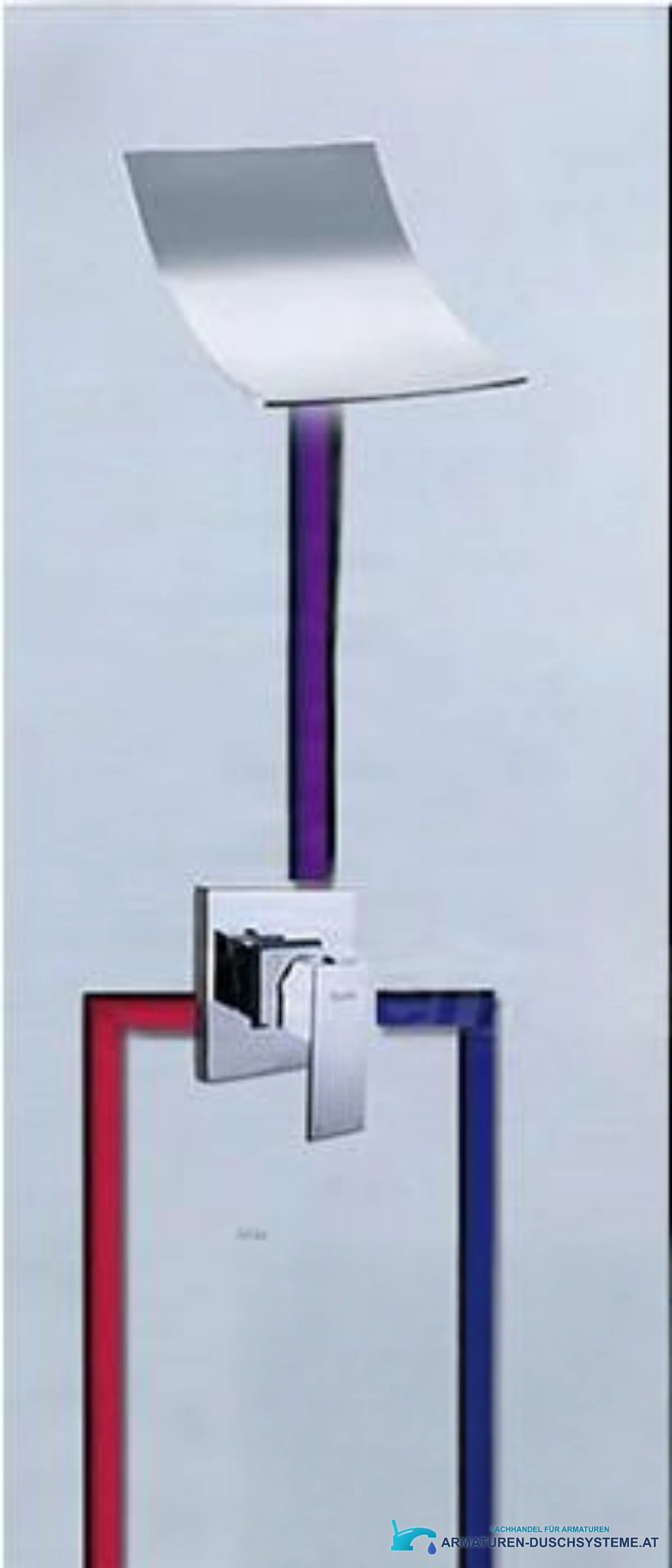 Anschlussschema des Unterputz-Duschsystems PT61219 mit Wasserfallauslauf