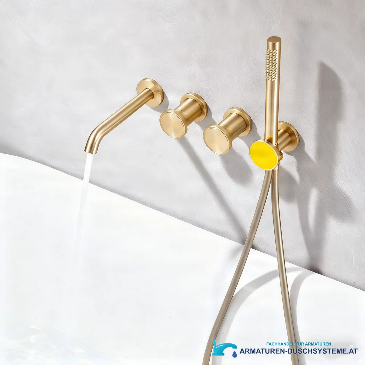 Duschset All ELITE EDITION BSC1717 – wandmontiertes Wannenset in Gold gebürstet