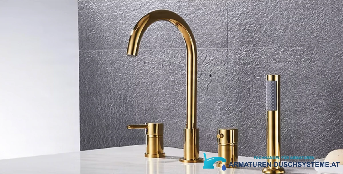 Badewannenarmatur KM1834-bgx in glänzendem Gold