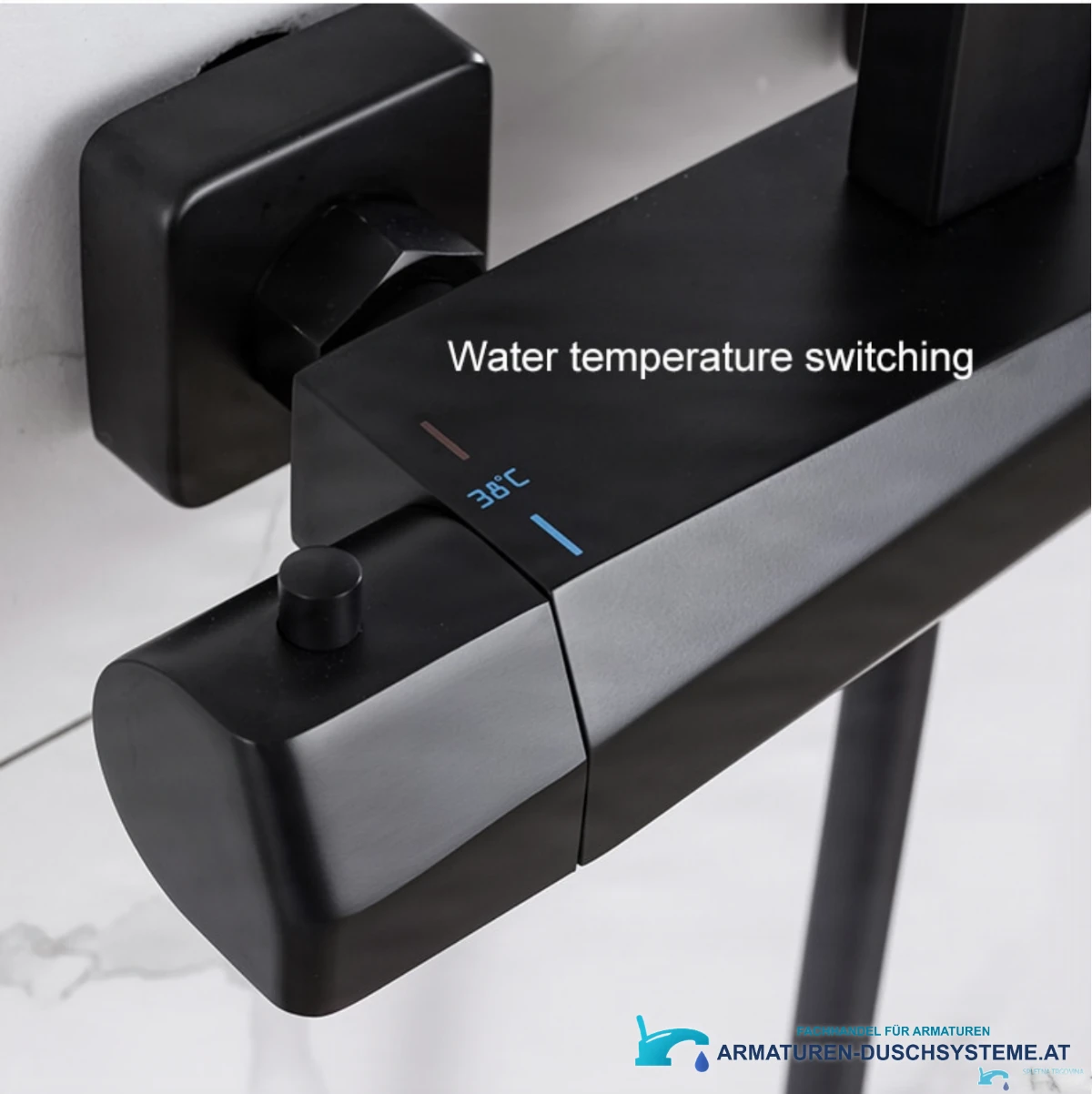 Luxuriöses Aufputz-Thermostat-Duschsystem EYN TB1751 in Mattschwarz