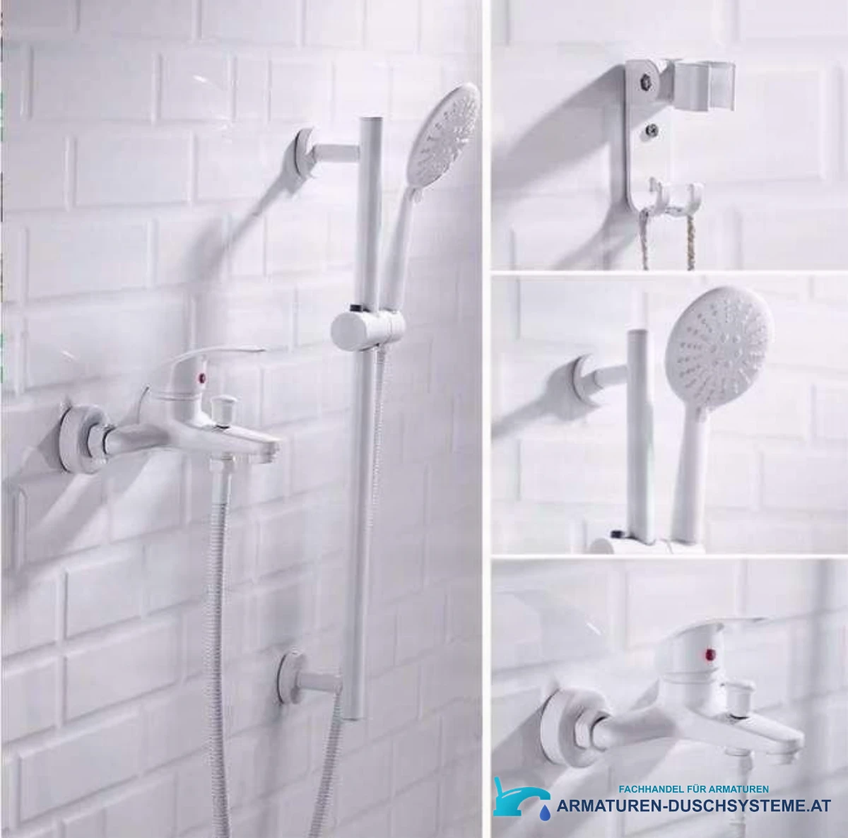 Badewannenarmatur mit Handbrause BKP1457 – Wandhalter und Einhebelmischer