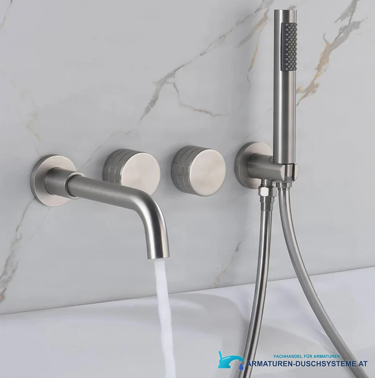 Luxuriöse Unterputz-Badewannenarmatur BBTC1658 in gebürstetem Nickel