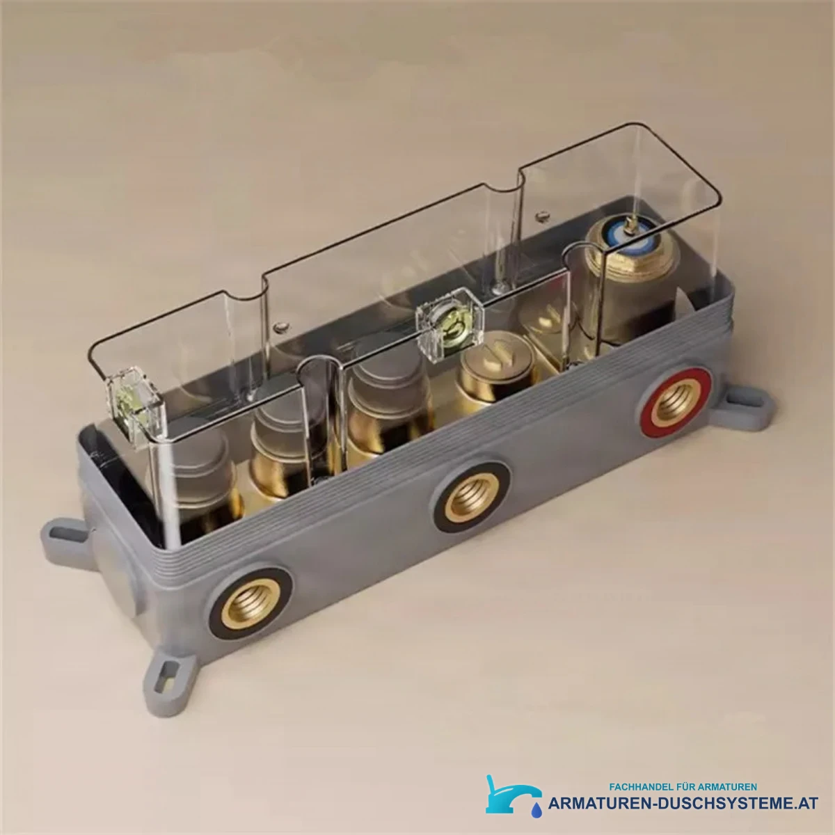 Detail des Unterputzventils für das Duschsystem BCS1698 mit drei Gewindeanschlüssen