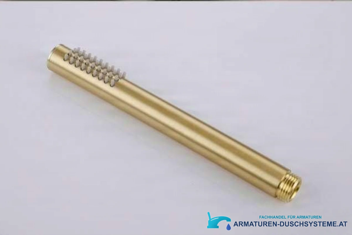 Detail der goldfarbenen Stabhandbrause der Unterputz-Wandarmatur CP1551black