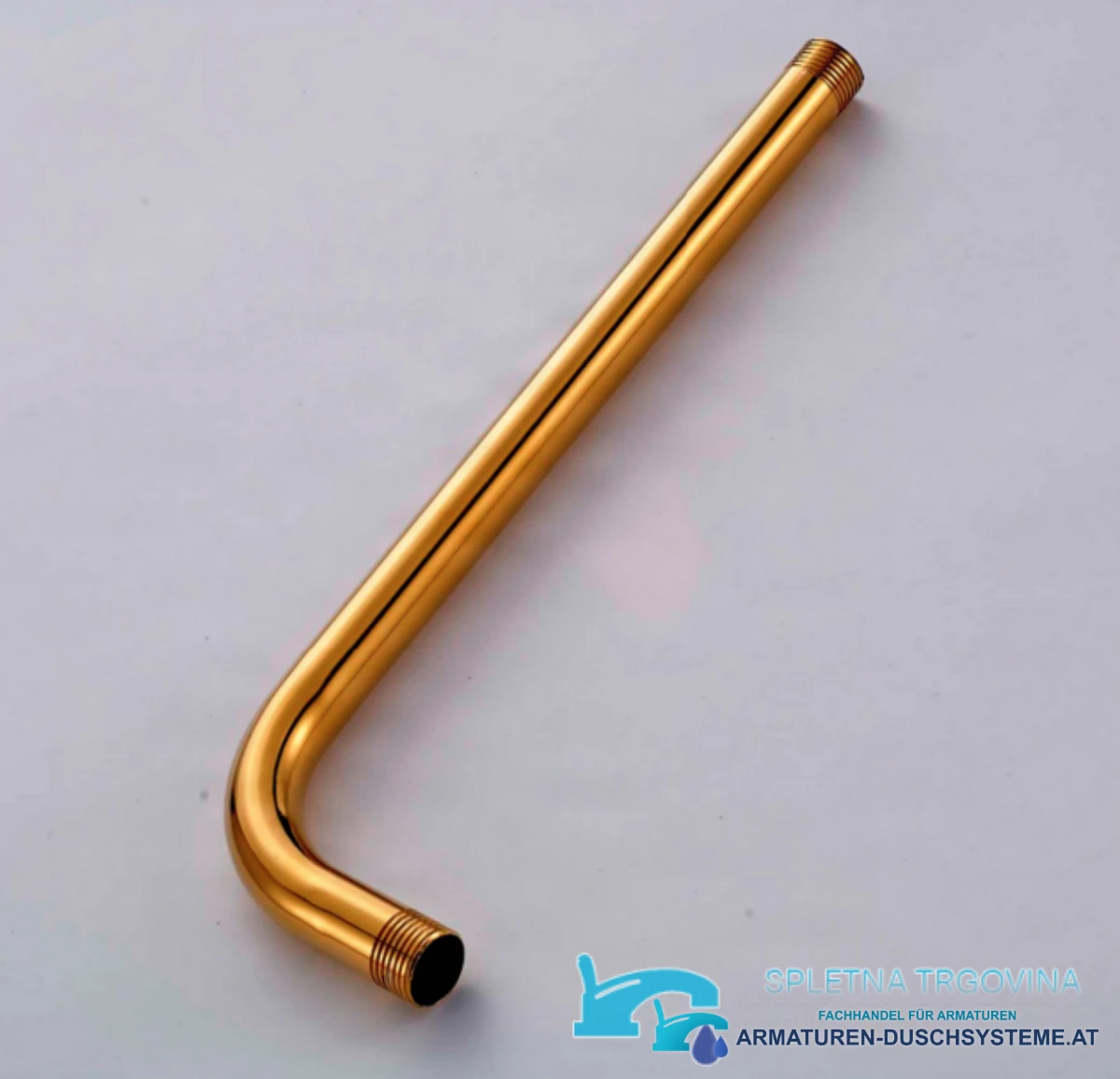 Detail des goldfarbenen Wandarms für das Unterputz-Duschsystem PT86947