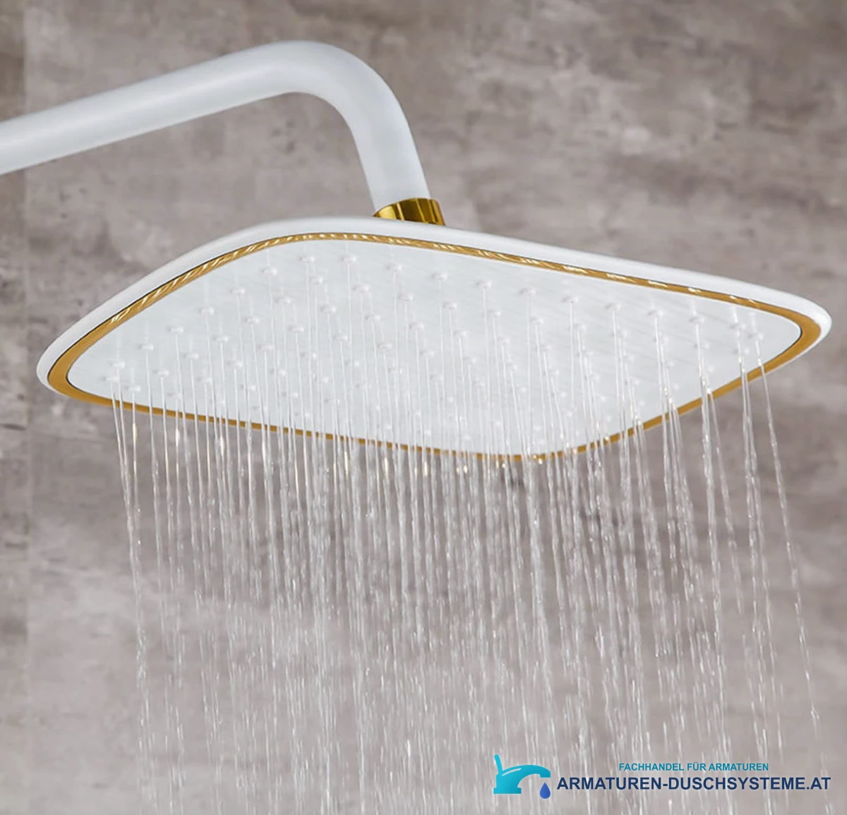 Detail der Regendusche des wandmontierten Duschsystems EYN BSE1250