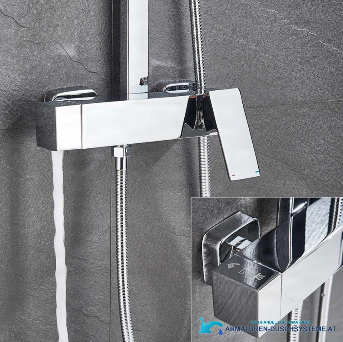 Detail Mischarmatur und Umsteller Aufputz-Duschsystem BT1048