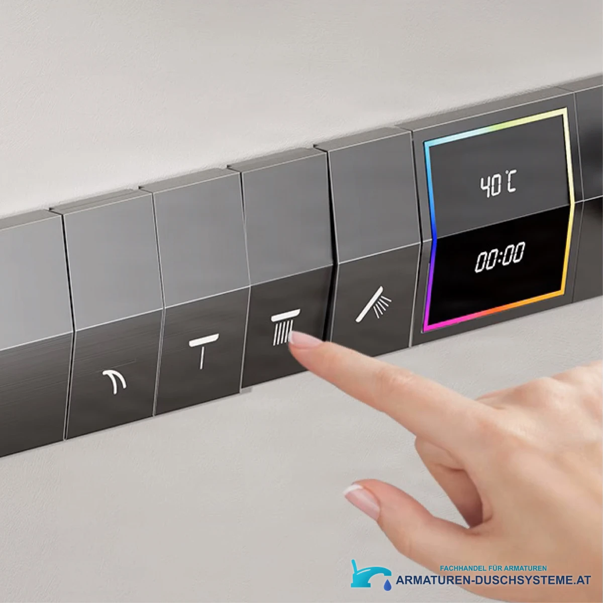 Luxuriöses Unterputz-Duschsystem ELITE EDITION BCS1050 in gebürstetem Graphitgrau