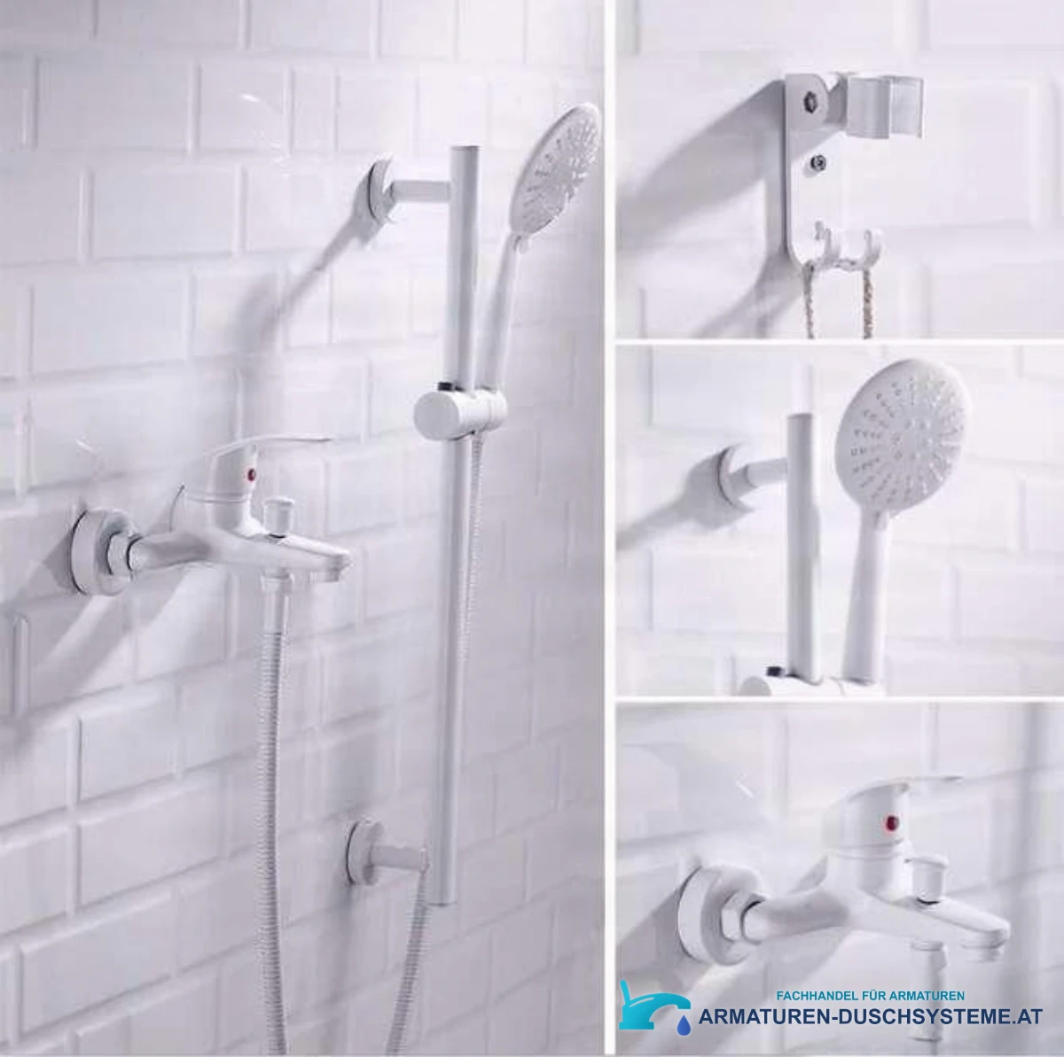 Weiße Badewannenarmatur mit Handbrause BKP1457 in Weiß