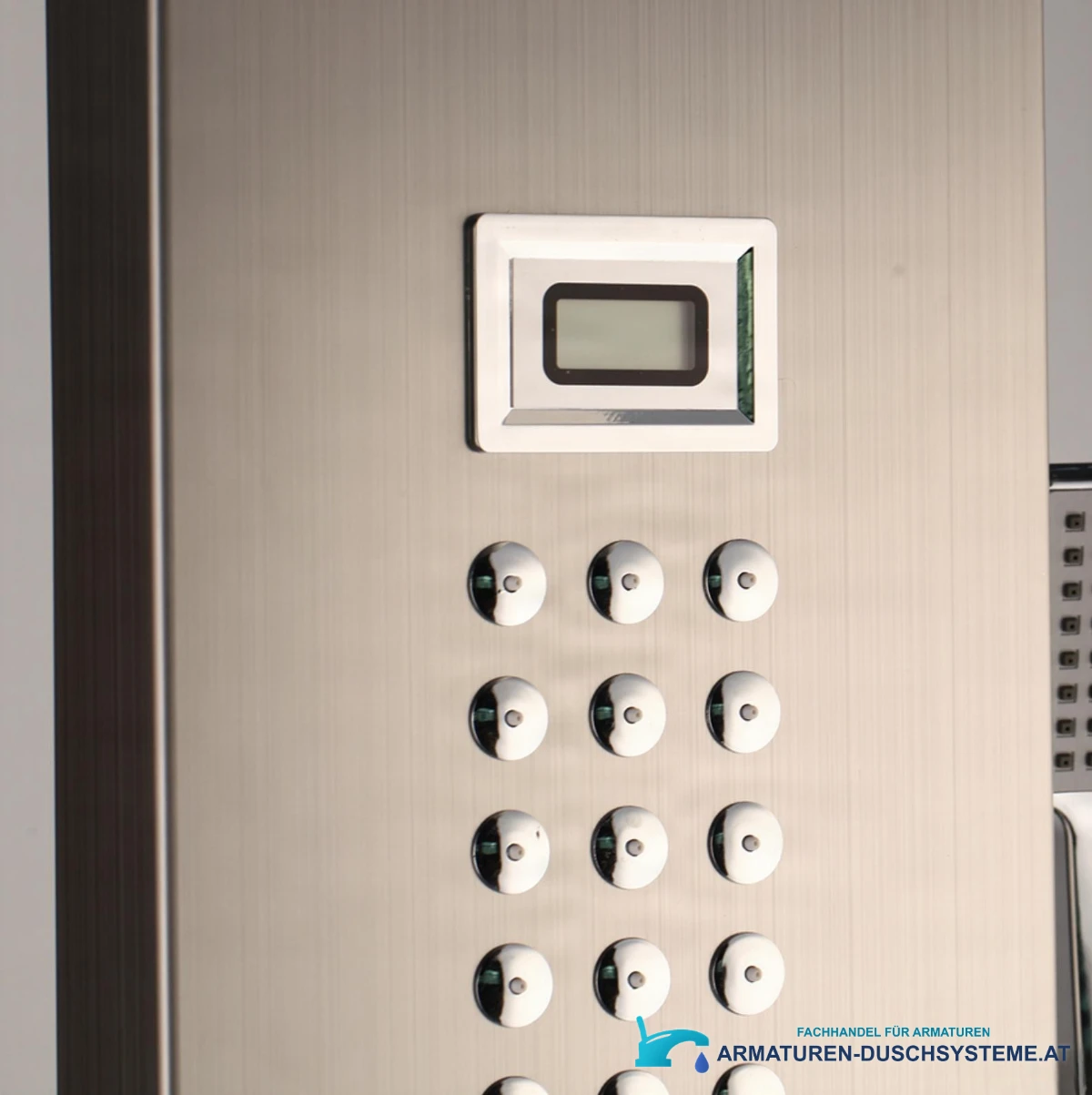 Thermostatisches Eck-Duschpaneel TP1912L in gebürsteter Silberoptik