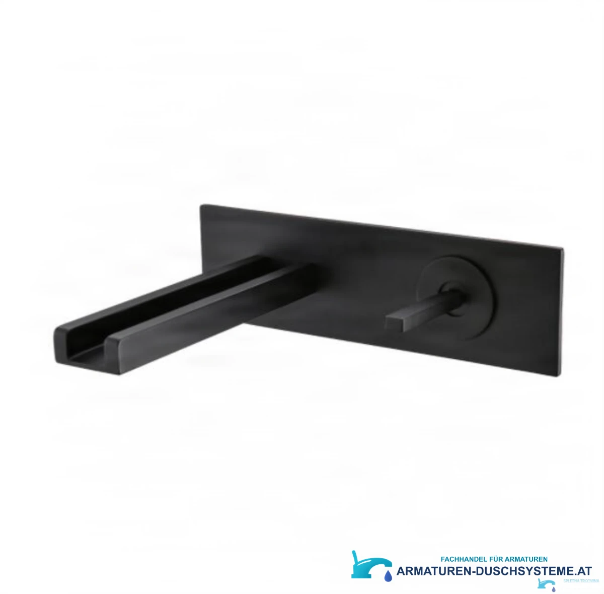 LED-Wand-Wasserfallarmatur WLED1454 in Mattschwarz mit offenem Auslauf