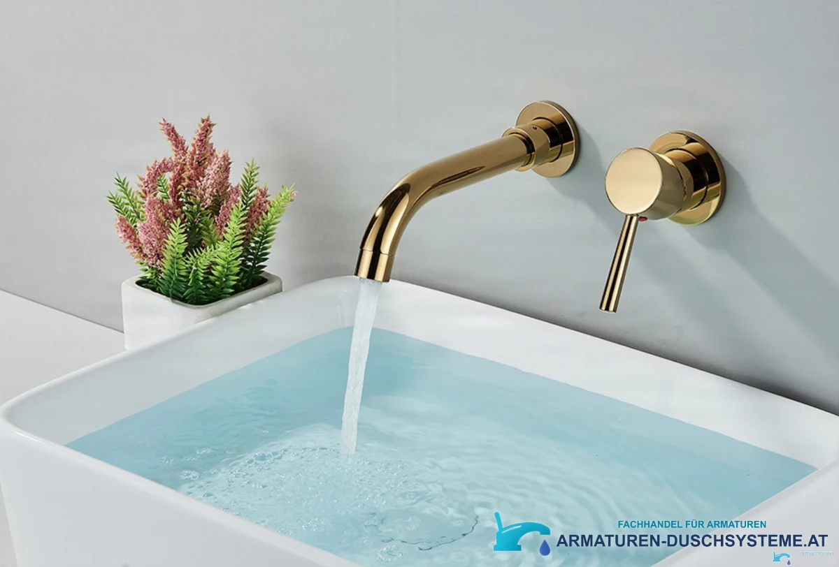 Goldene Wandarmatur für Waschbecken SG1520 in hochglänzender Ausführung