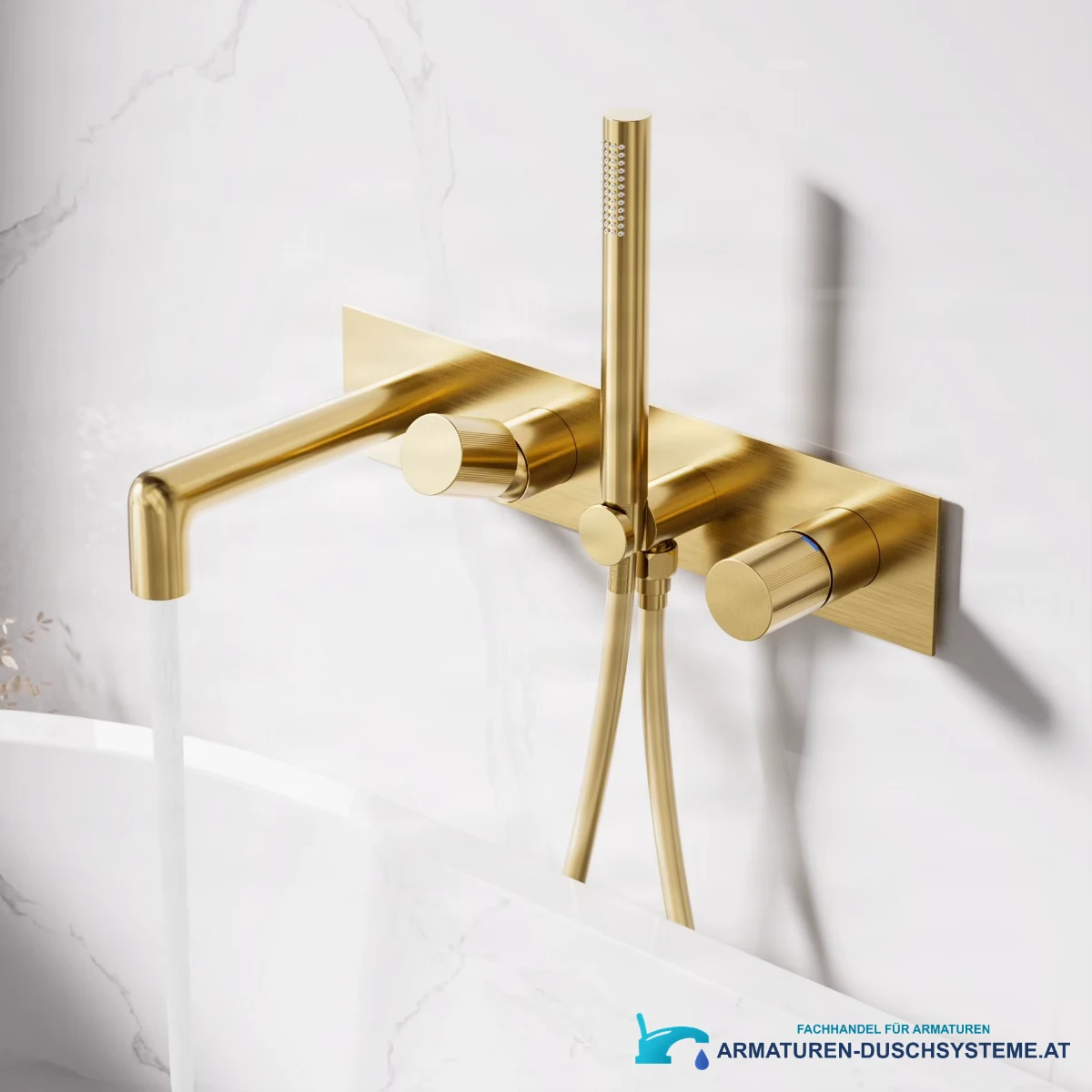 Unterputz-Wandarmatur ELITE EDITION BSC1723 in Gold gebürstet mit Handbrause