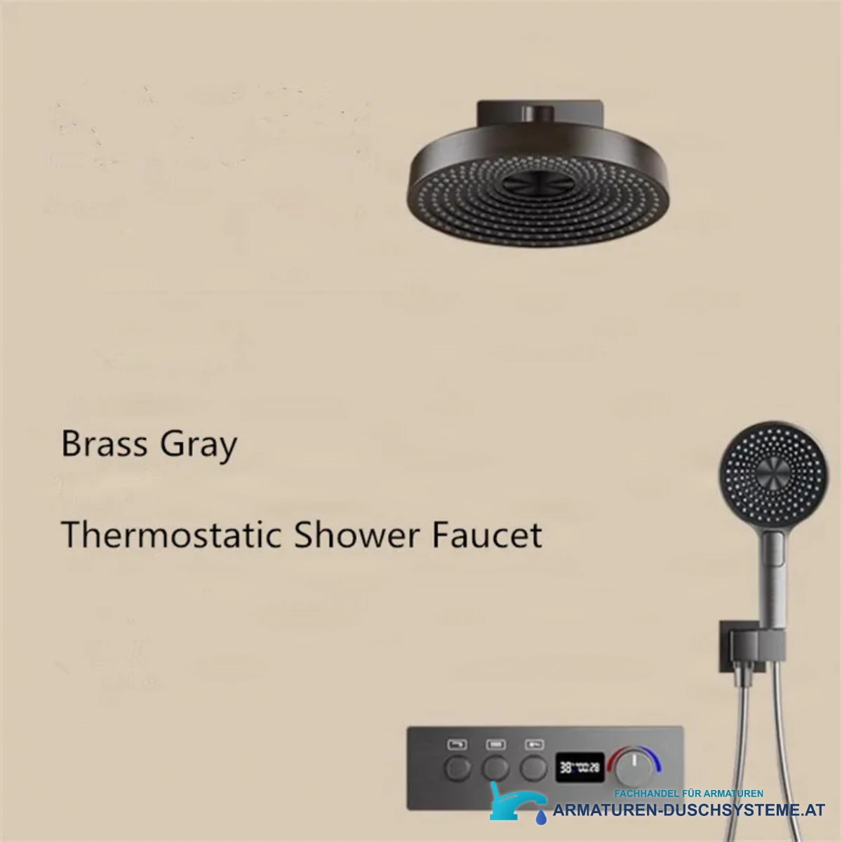 ELITE EDITION Thermostat-Duschset BCS1698 in gebürstetem Dunkelgrau