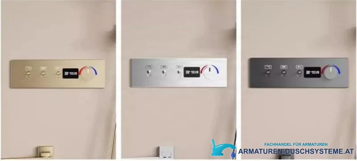 Thermostatisches Duschsystem BCS1698 in Varianten: Goldfarben, Silberfarben und Dunkelgrau
