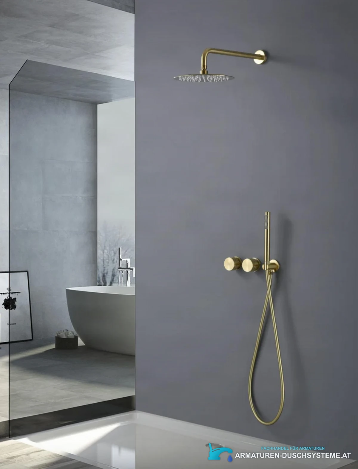 Luxuriöses Unterputz-Duschsystem ELITE EDITION BCS1343 in gebürstetem Gold
