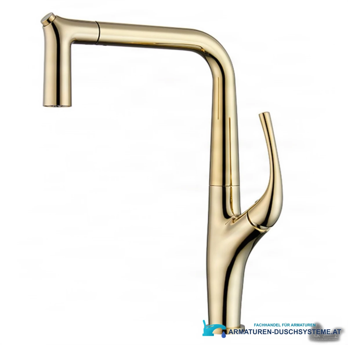 Moderne Küchenarmatur ELITE EDITION KF1013 — goldfarbene Hochglanzausführung mit hohem Auslauf