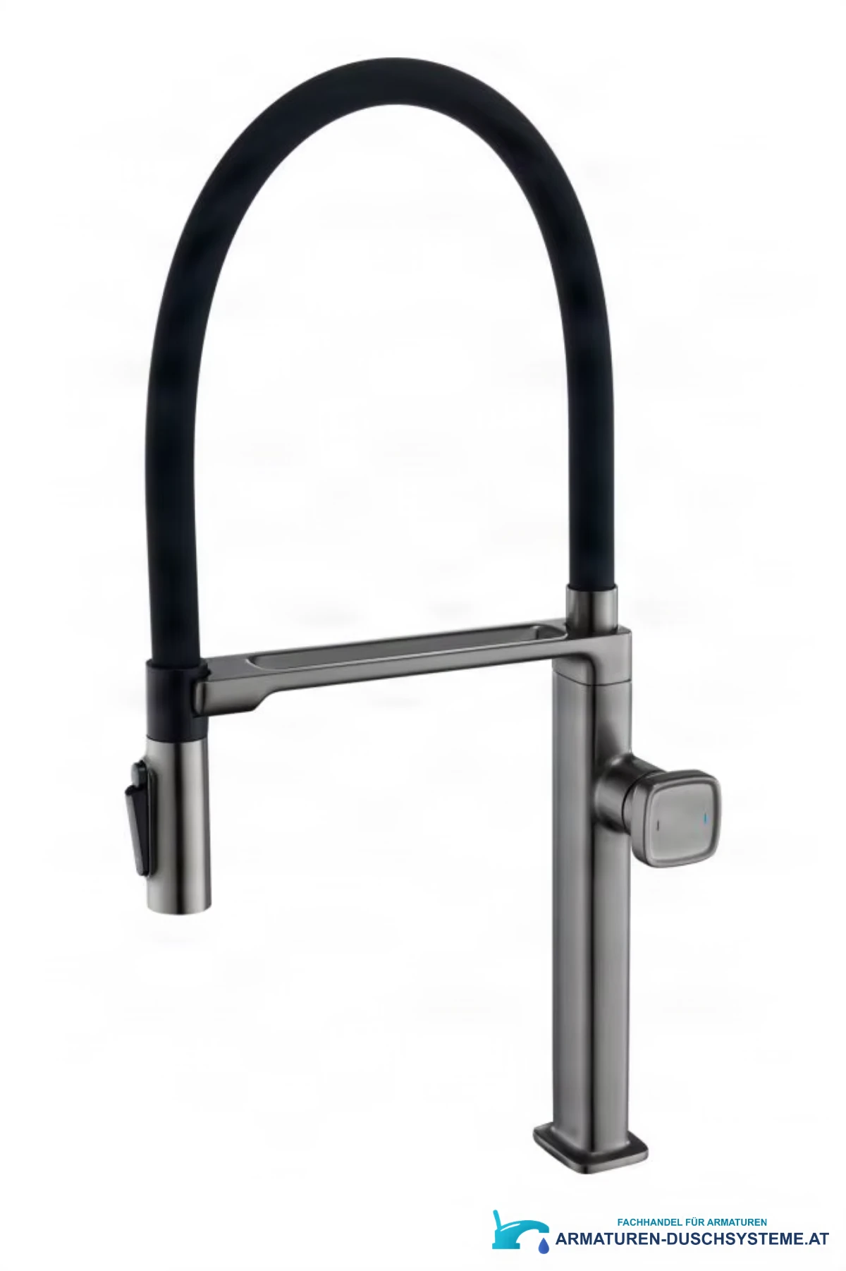 3-in-1-Küchenarmatur ELITE EDITION KF1689 in graphitgrauer, matt gebürsteter Optik
