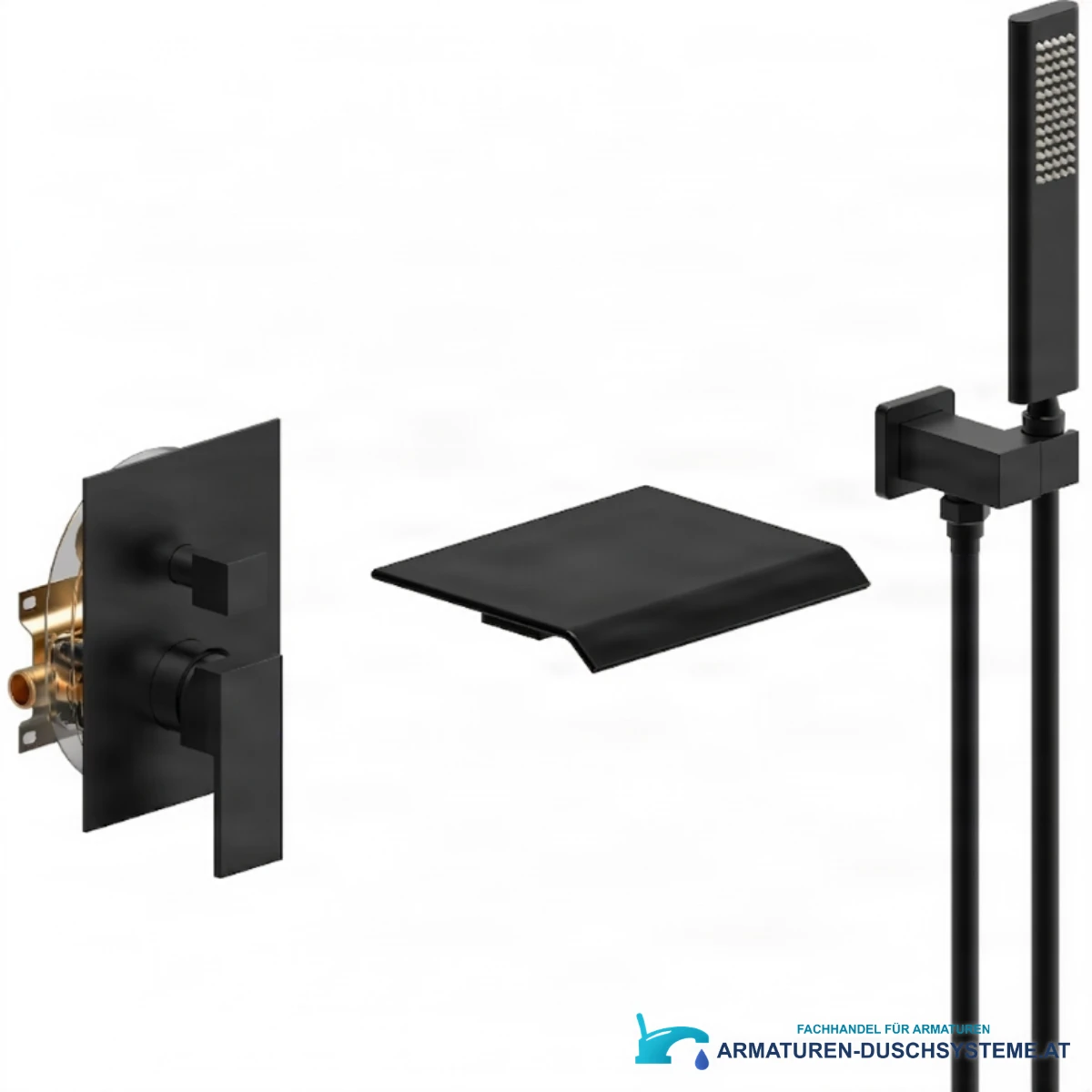 ELITE EDITION BSW1678, mattschwarze Duscharmatur mit Handbrause
