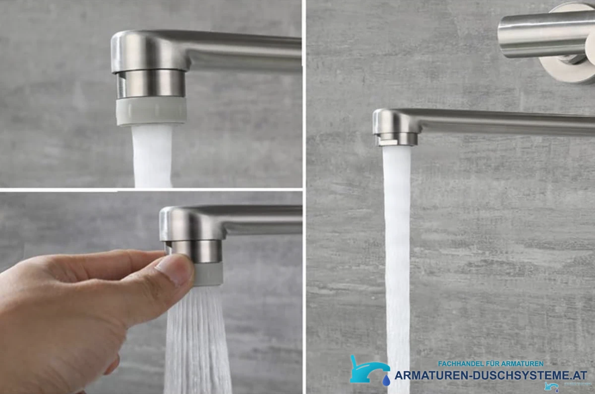 Wand-Küchenarmatur EYN WK1124 in gebürsteter Edelstahloptik