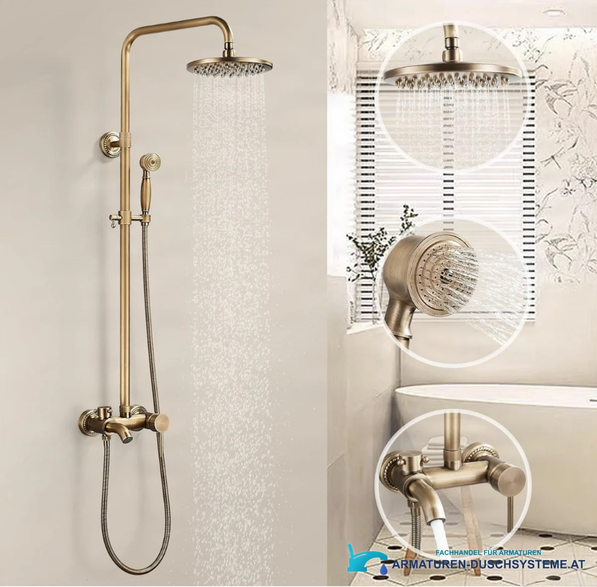 EYN BT BTA1513 Aufputz-Duschsystem im Einsatz: Badewanne und Wandmontage