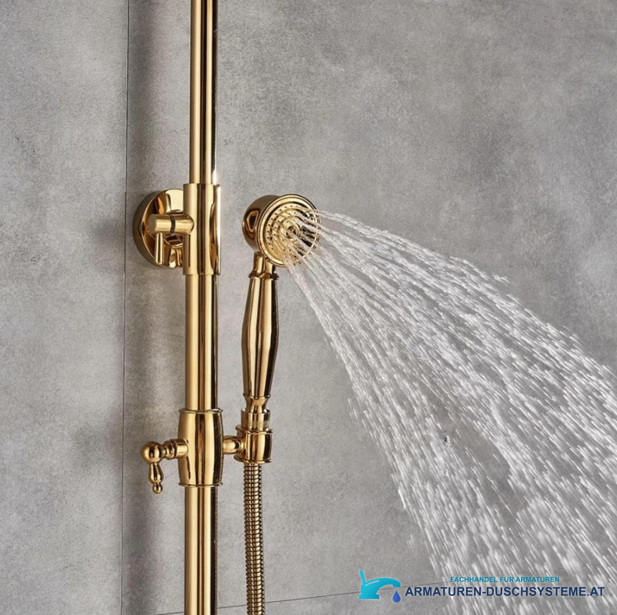 Goldenes Aufputz-Duschsystem ZNT1699 in glänzendem Goldfinish