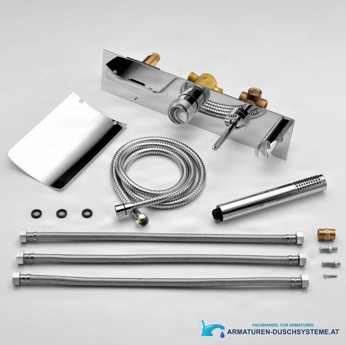 LED-Wandarmatur SAK9671 mit Handbrause, Schlauch und Anschlussteilen