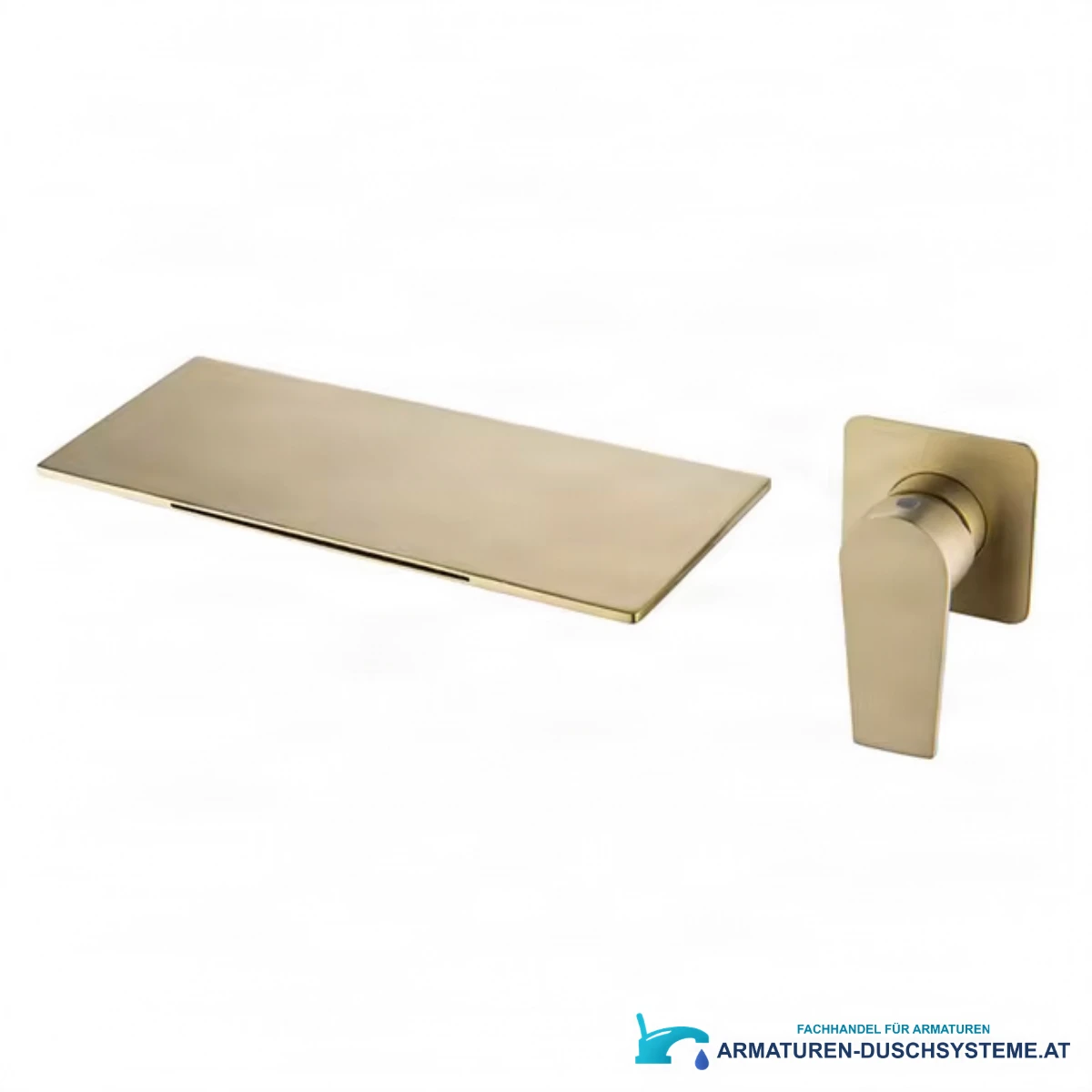 Wand-Wasserfallmischer BSW1722 mit breitem Auslauf in gebürstetem Gold