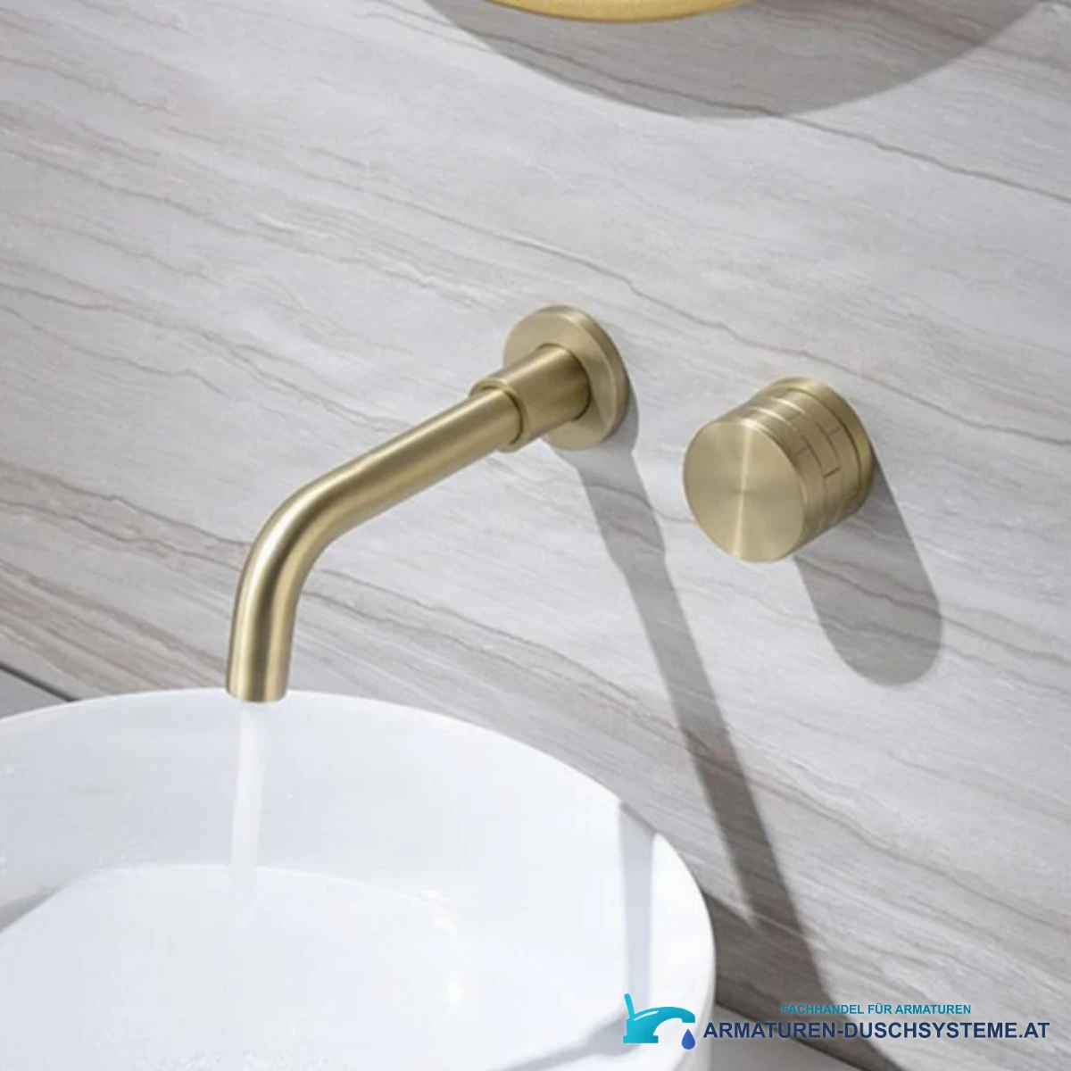 Unterputz-Waschtischarmatur ELITE EDITION BSW1447 mit schwenkbarem Auslauf in gebürstetem Gold