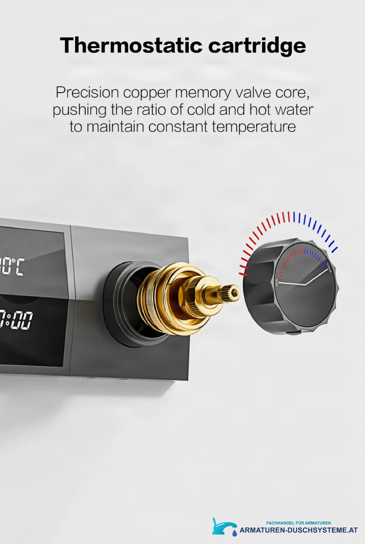 Detail der Thermostatkartusche des Unterputz-Duschsystems ELITE EDITION BCS1050