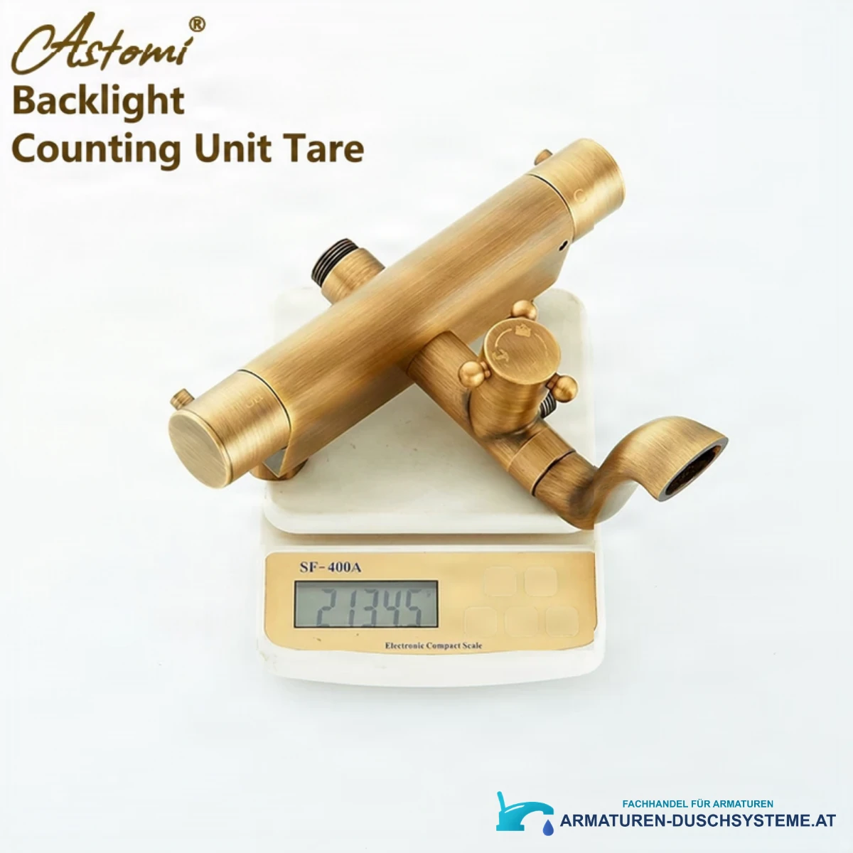 Aufputz-Duschsystem aus Messing mit Thermostat ATS1155 in Antikmessing