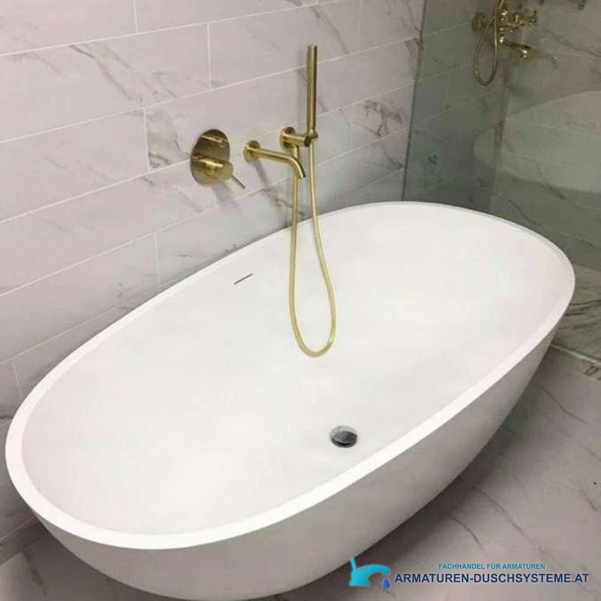Unterputz-Wandarmatur für die Badewanne CP1551black in gebürstetem Goldton