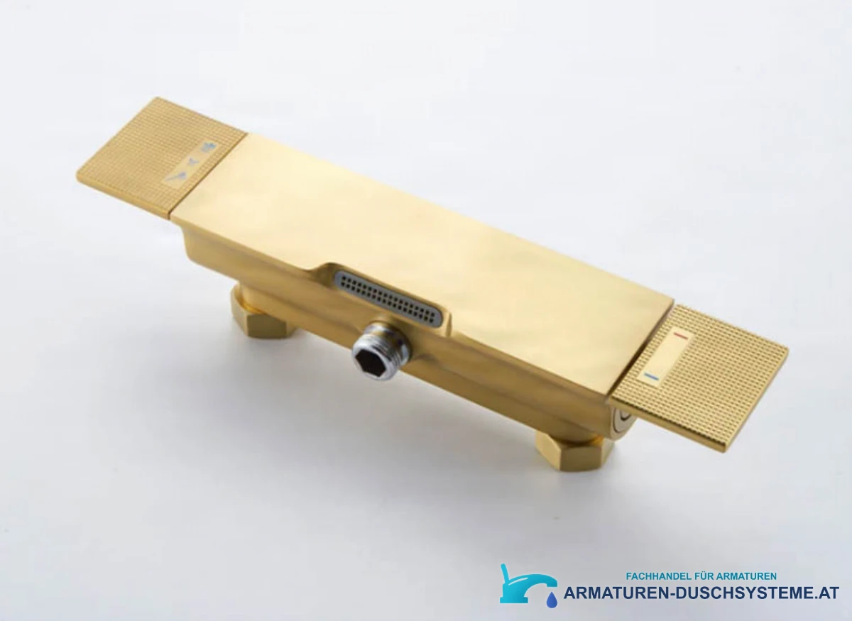Luxuriöses Aufputz-Duschsystem ELITE EDITION BSE1419 in gebürstetem Gold