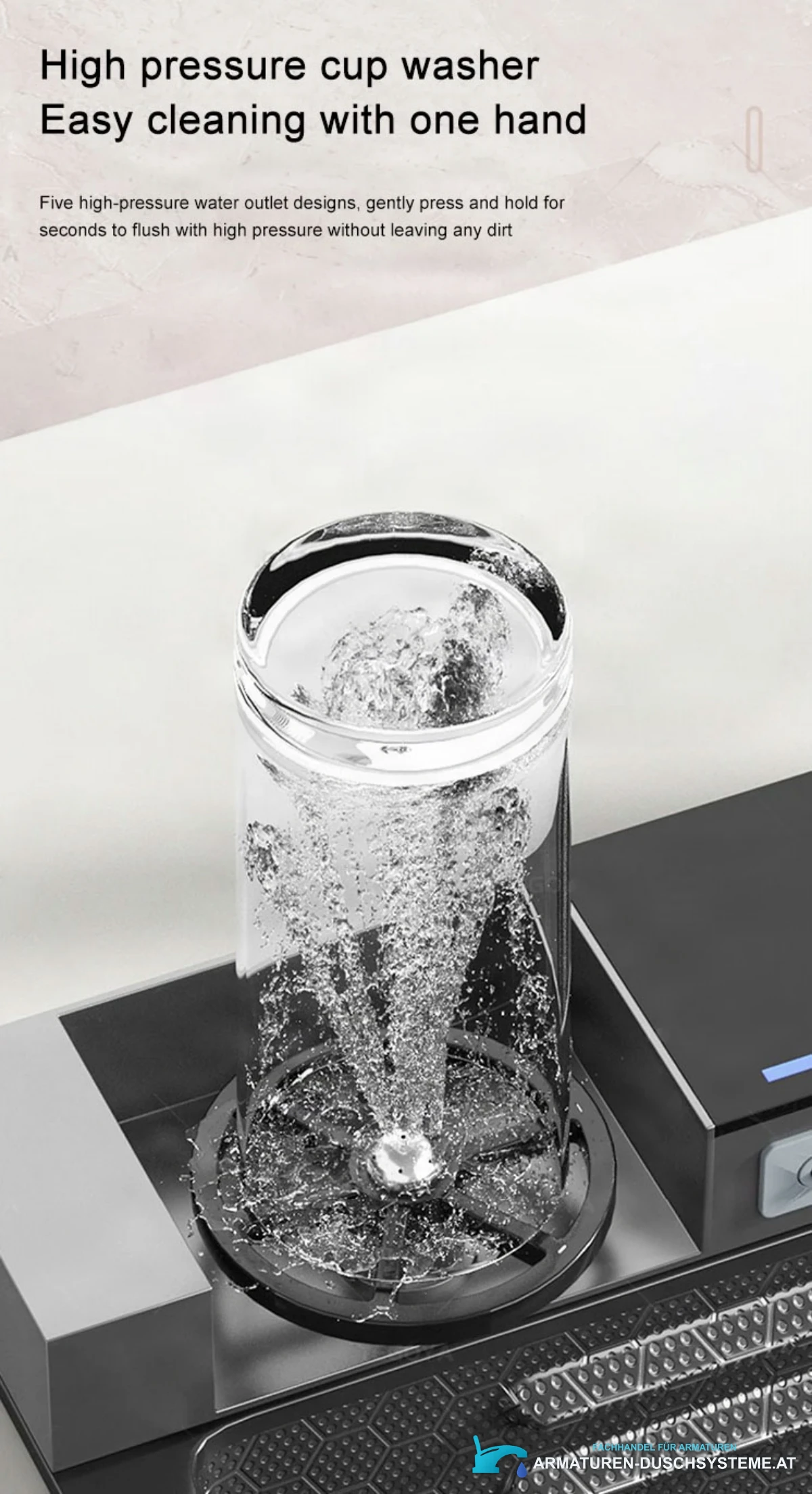Detail des Hochdruck-Gläserspülers der Luxusspüle ELITE EDITION KS2299