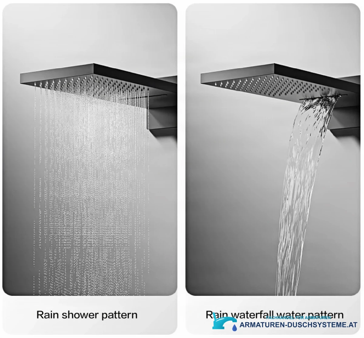 Spezifikationen zum Duschsystem ELITE EDITION BCS1050: Regen- und Wasserfallstrahl
