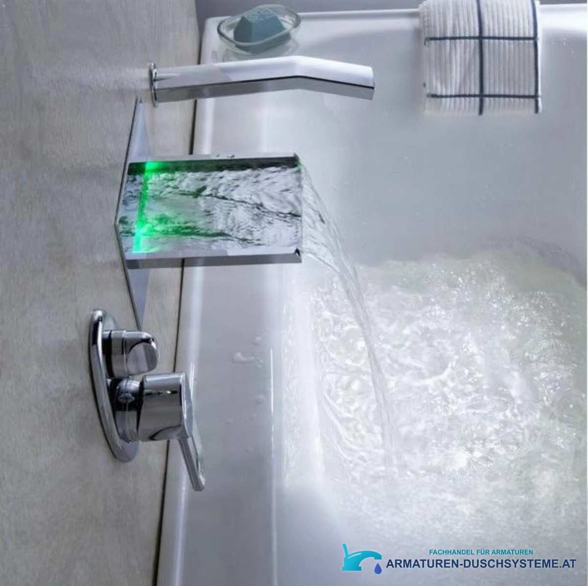 Unterputz-Wannenarmatur mit LED-Beleuchtung PSK7917 in Chrom