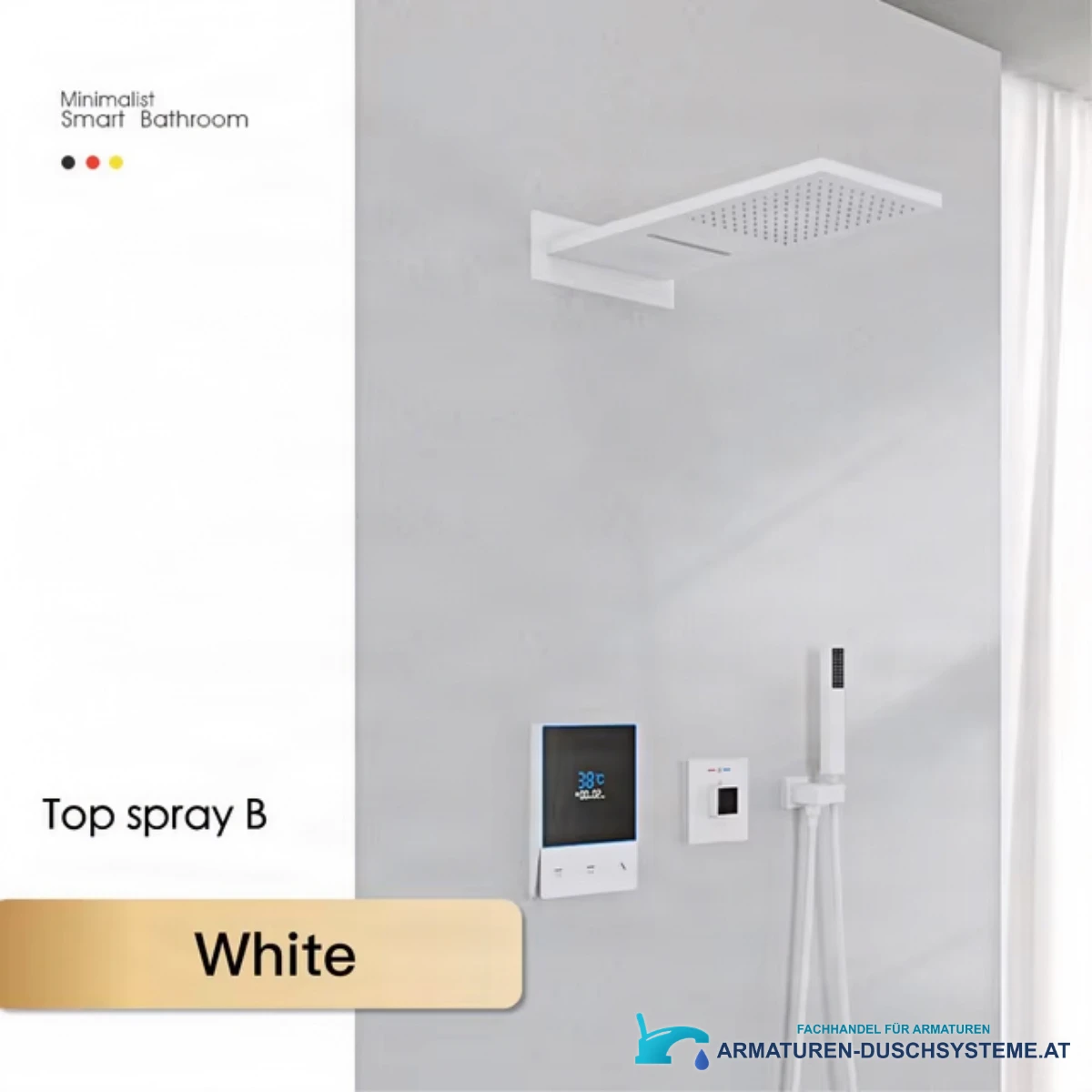 Unterputz-Duschsystem ELITE EDITION BCS1721 in einer hellen Dusche mit weißer Wandbrause