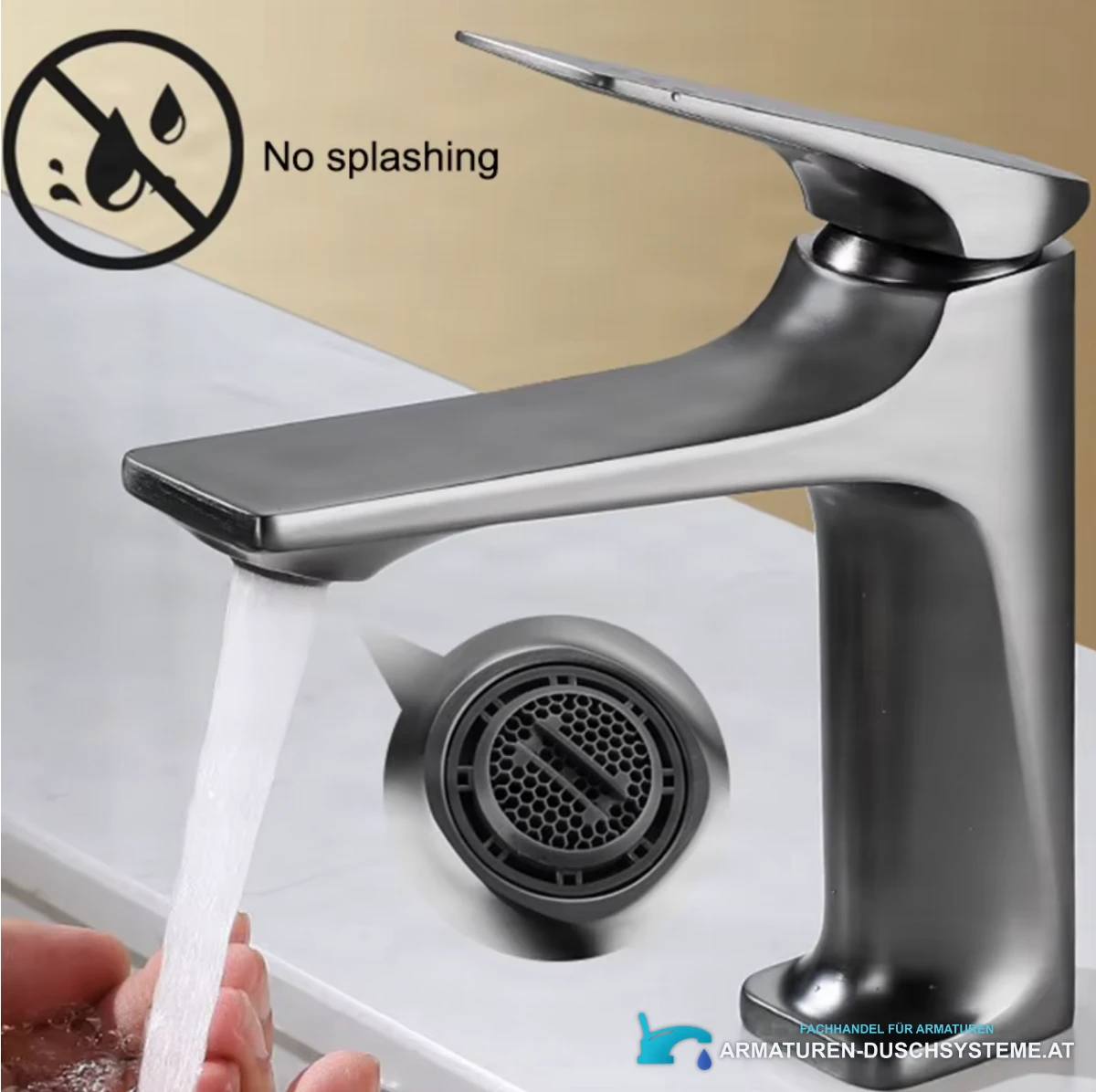 Strahlregler der Edelstahlarmatur ELITE EDITION BS2150 für einen gebündelten Wasserstrahl