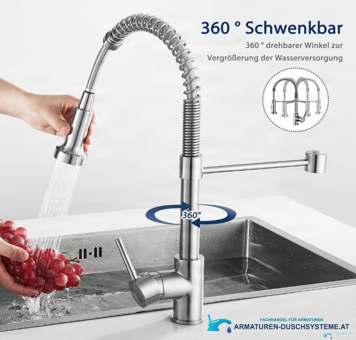 Niederdruck-Küchenarmatur NT1614 im Einsatz an einer Spüle