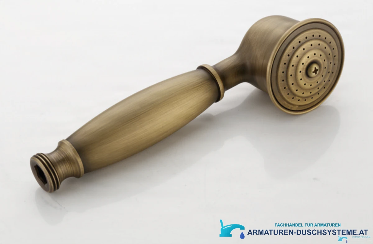 Detail der Handbrause der antiken Aufsatzarmatur AQM1137