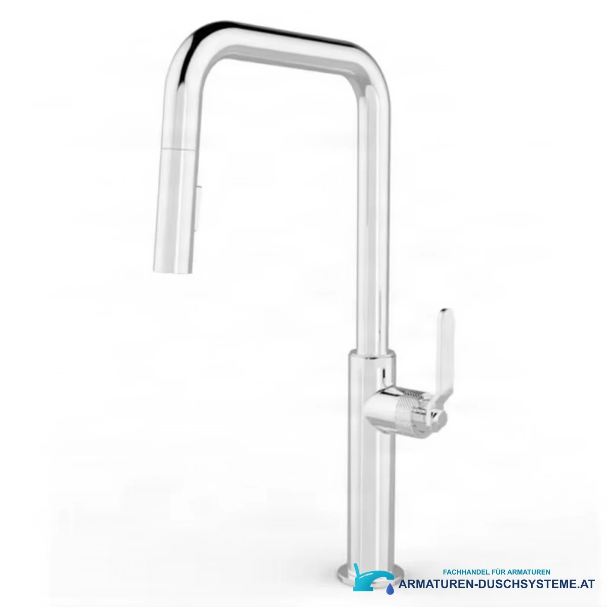 Moderne 304-Edelstahl-Küchenarmatur ELITE EDITION KF1692 – Chrom, Vorderansicht schräg
