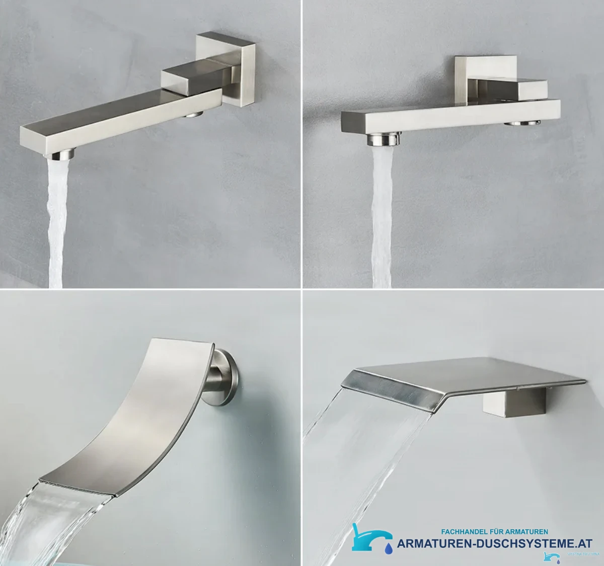 Unterputz-Duschpanel aus Messing PT04042 in gebürsteter Silberoptik