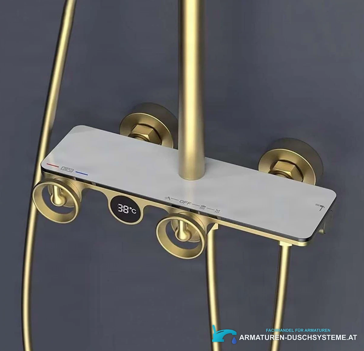 Detail digitale Temperaturanzeige Thermostat-Duschsystem ELT1104 in Gold